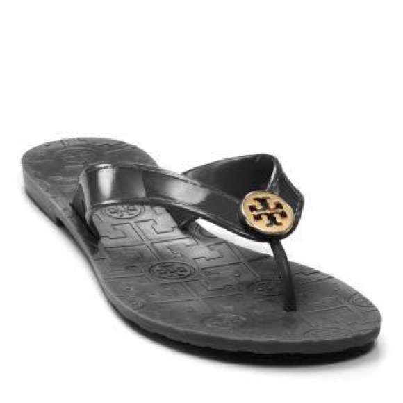 Tory Burch Thora Thong Flip Flop Sandals in Black Size 6 US Women’s Shoe - Picture 1 of 14